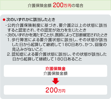 お支払事由図 介護保険年額 200万円の場合